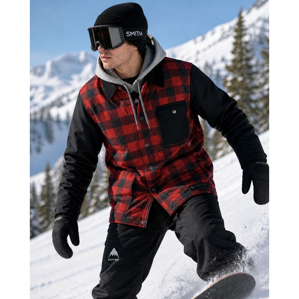 Burton Coat Buffalo Check Plaid Snow Ski Snowboard Size Medium Men's